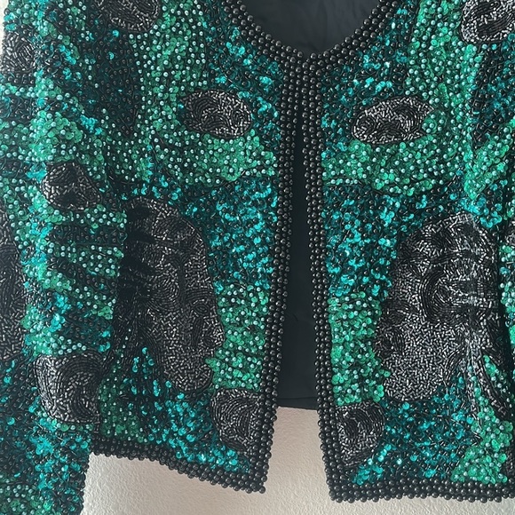 RARE Beaded Indian Head Sequined Jacket - Picture 16 of 17